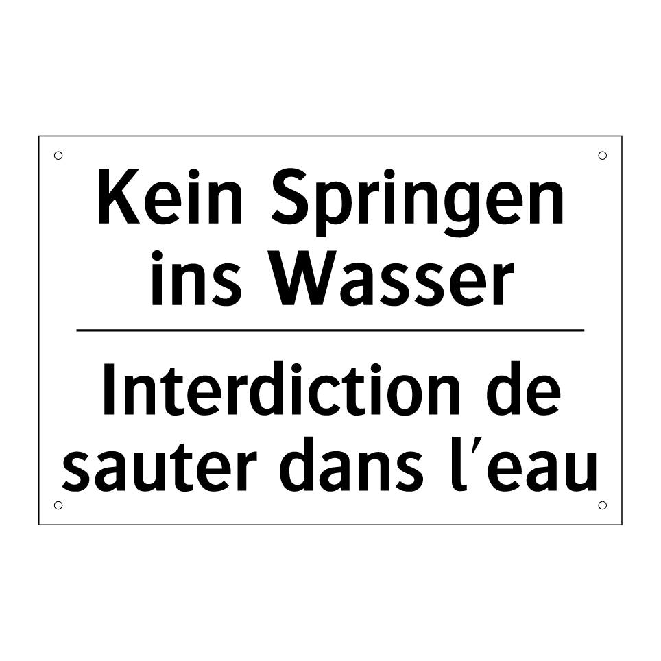 Kein Springen ins Wasser - Interdiction de sauter dans l'eau /.../
