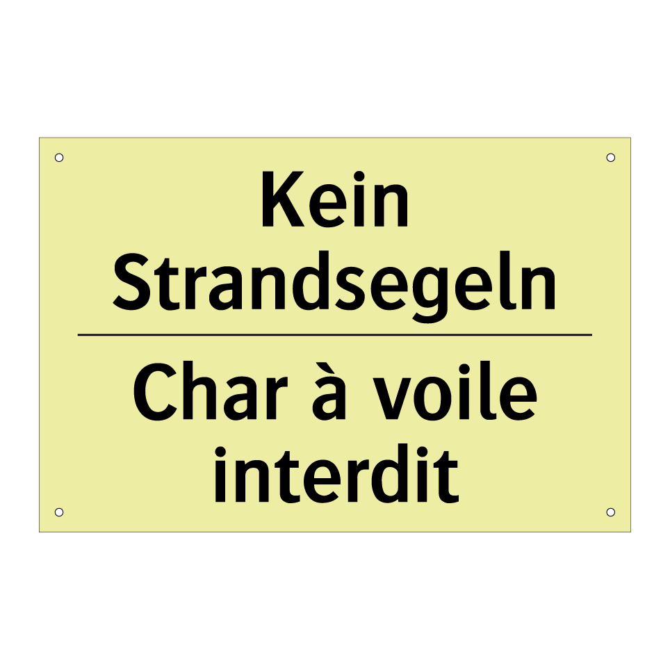 Kein Strandsegeln - Char à voile interdit