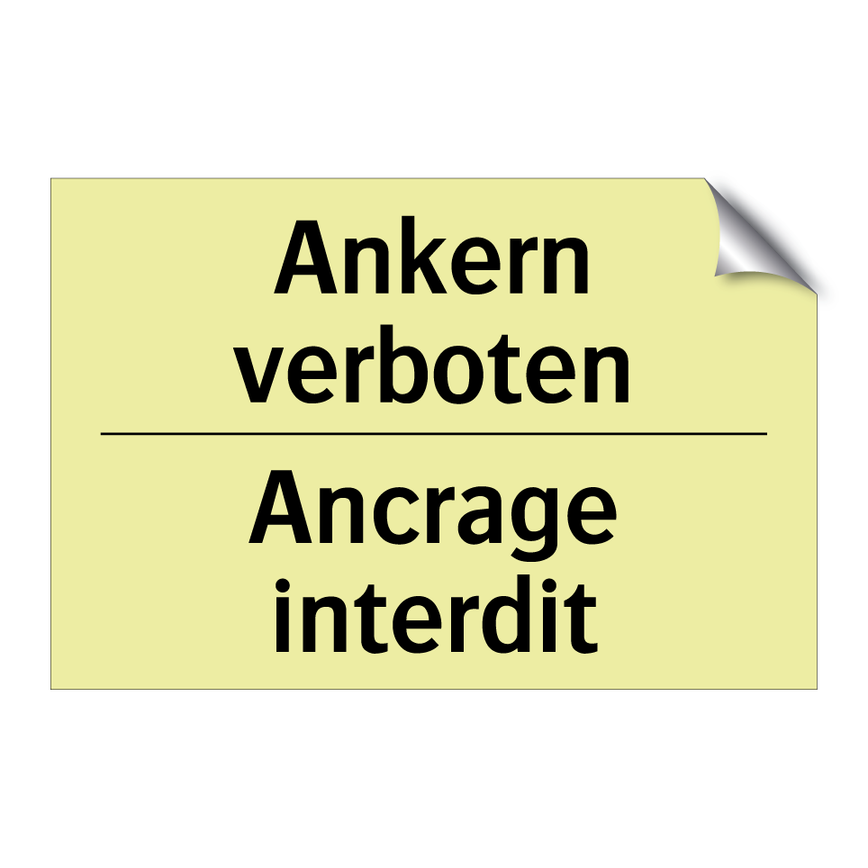 Ankern verboten - Ancrage interdit