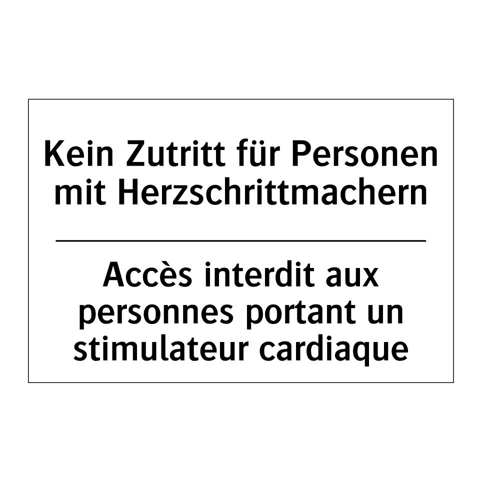 Kein Zutritt für Personen mit /.../ - Accès interdit aux personnes portant /.../