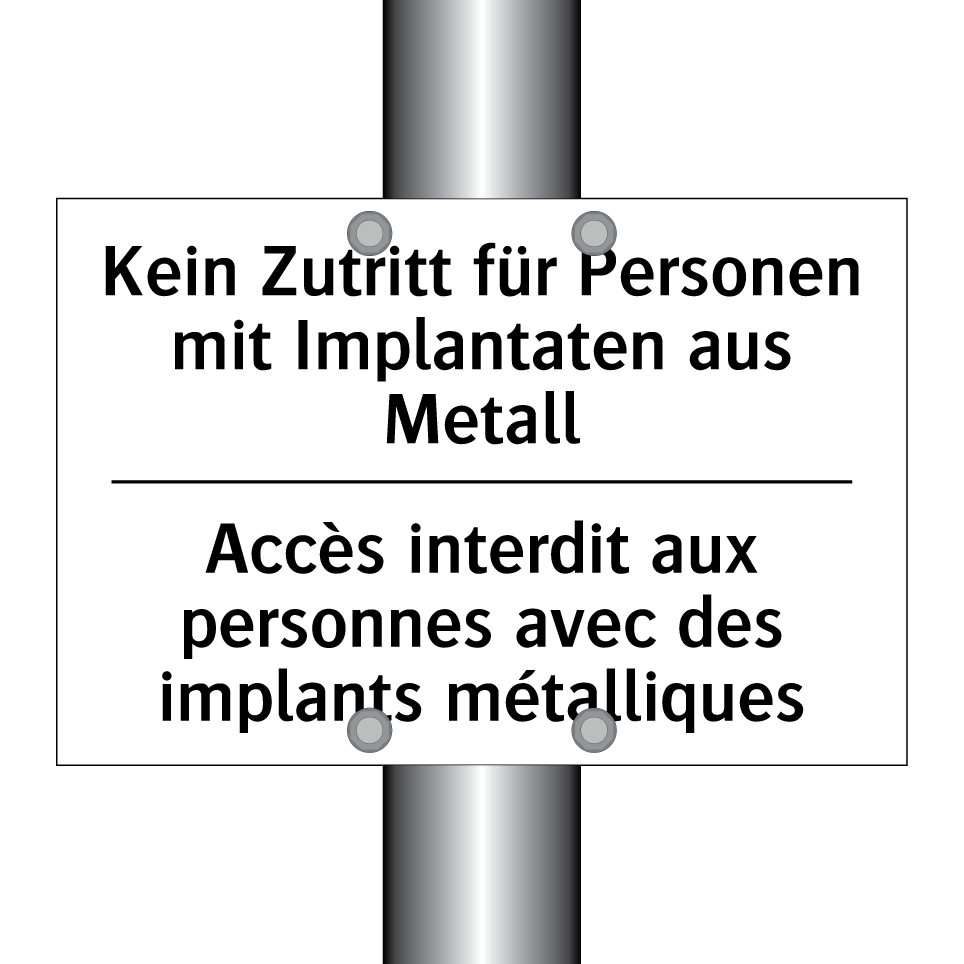 Kein Zutritt für Personen mit /.../ - Accès interdit aux personnes avec /.../