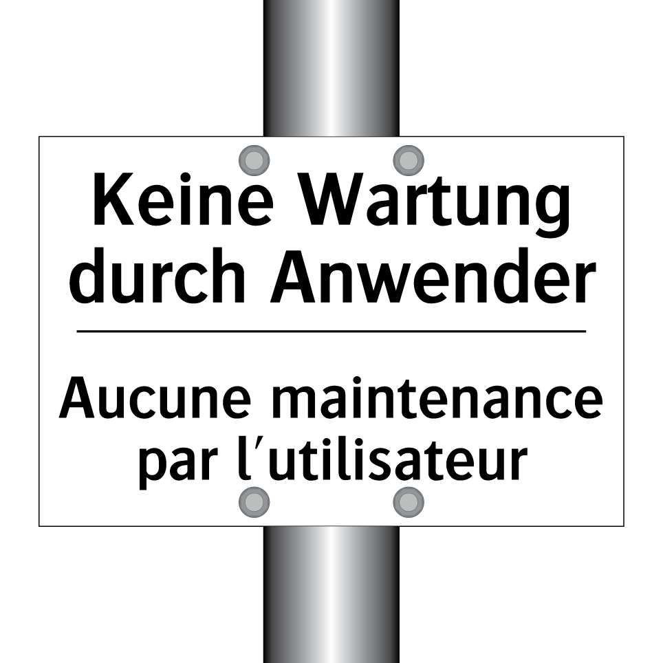 Keine Wartung durch Anwender - Aucune maintenance par l'utilisateur /.../