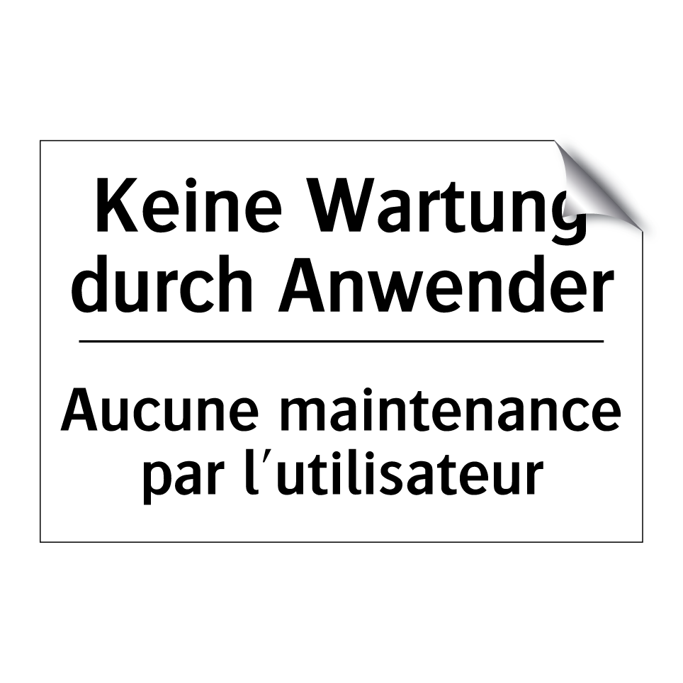 Keine Wartung durch Anwender - Aucune maintenance par l'utilisateur /.../