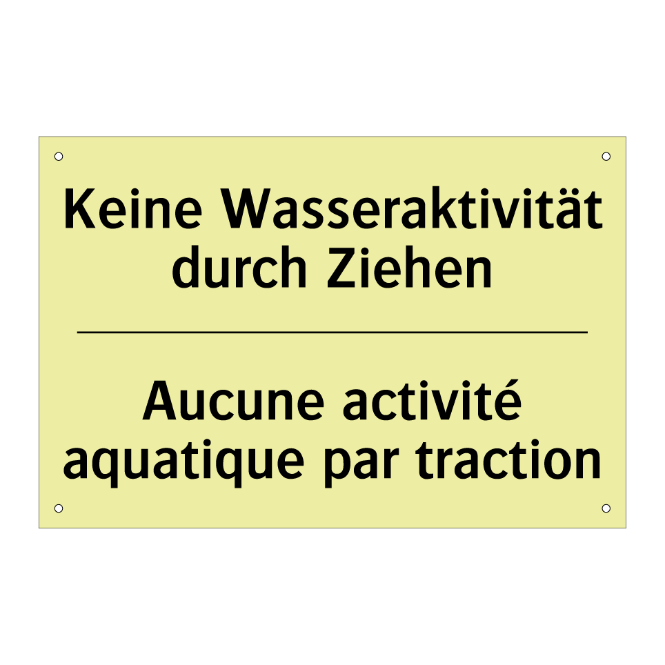 Keine Wasseraktivität durch Ziehen /.../ - Aucune activité aquatique par /.../
