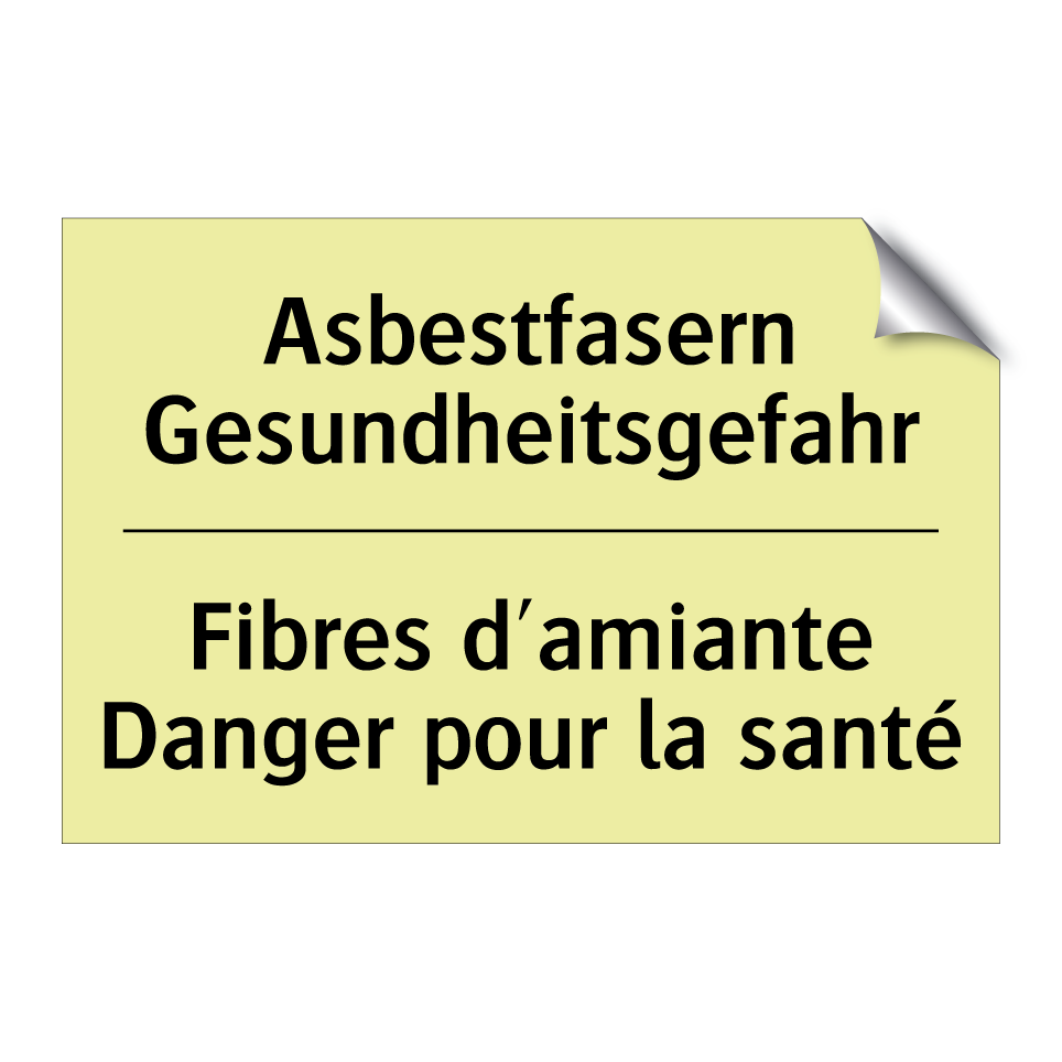Asbestfasern Gesundheitsgefahr - Fibres d'amiante Danger pour la /.../