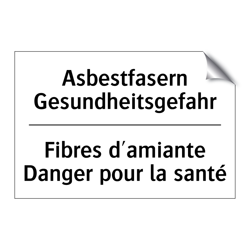 Asbestfasern Gesundheitsgefahr - Fibres d'amiante Danger pour la /.../
