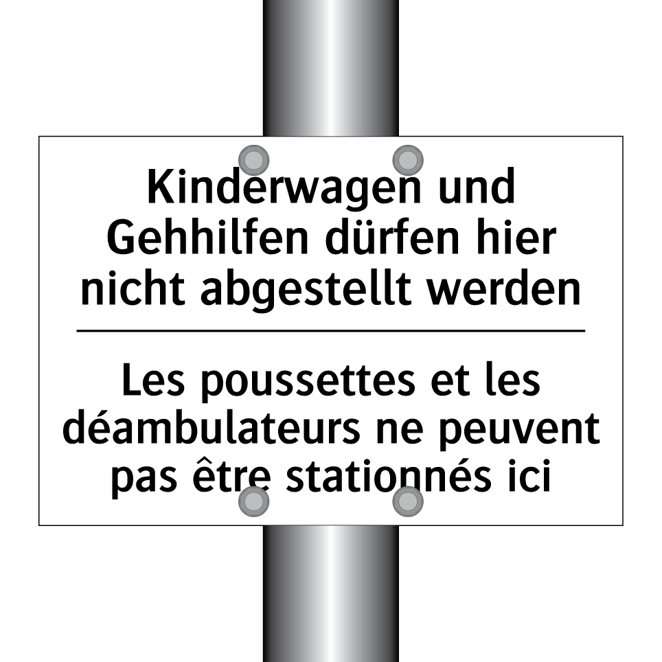 Kinderwagen und Gehhilfen dürfen /.../ - Les poussettes et les déambulateurs /.../