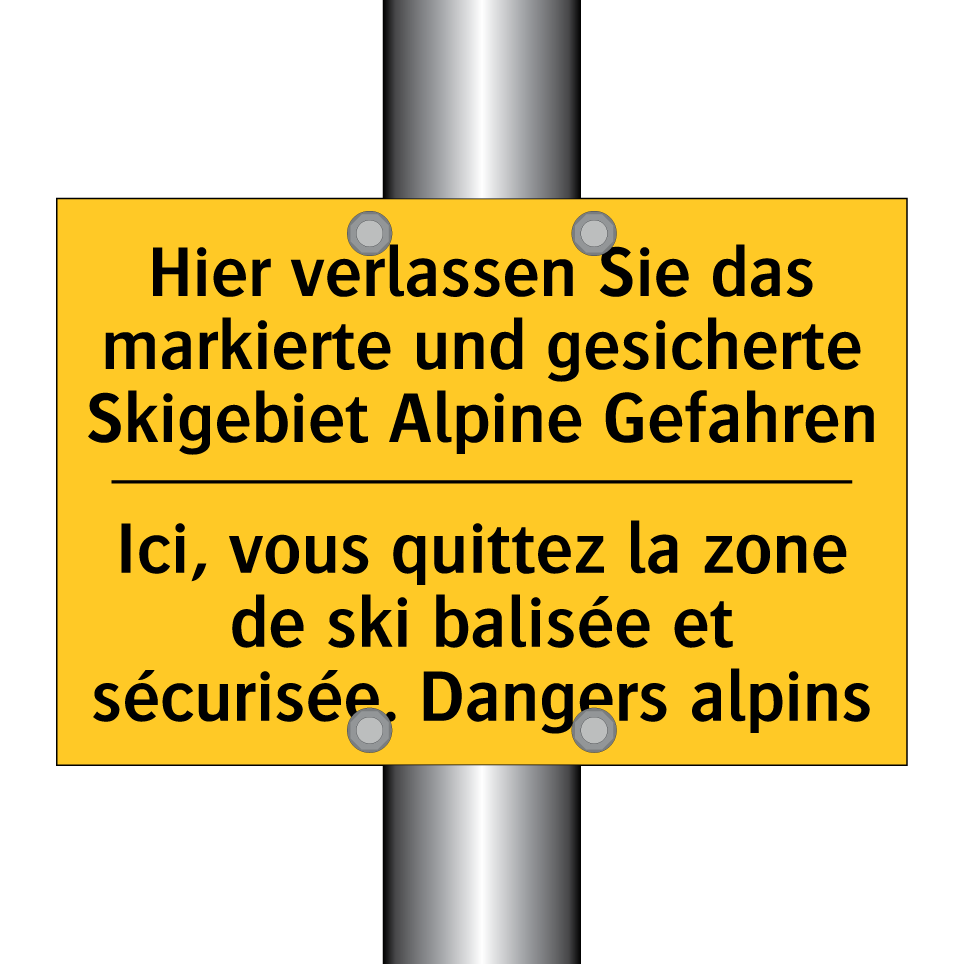 Hier verlassen Sie das markierte /.../ - Ici, vous quittez la zone de ski /.../