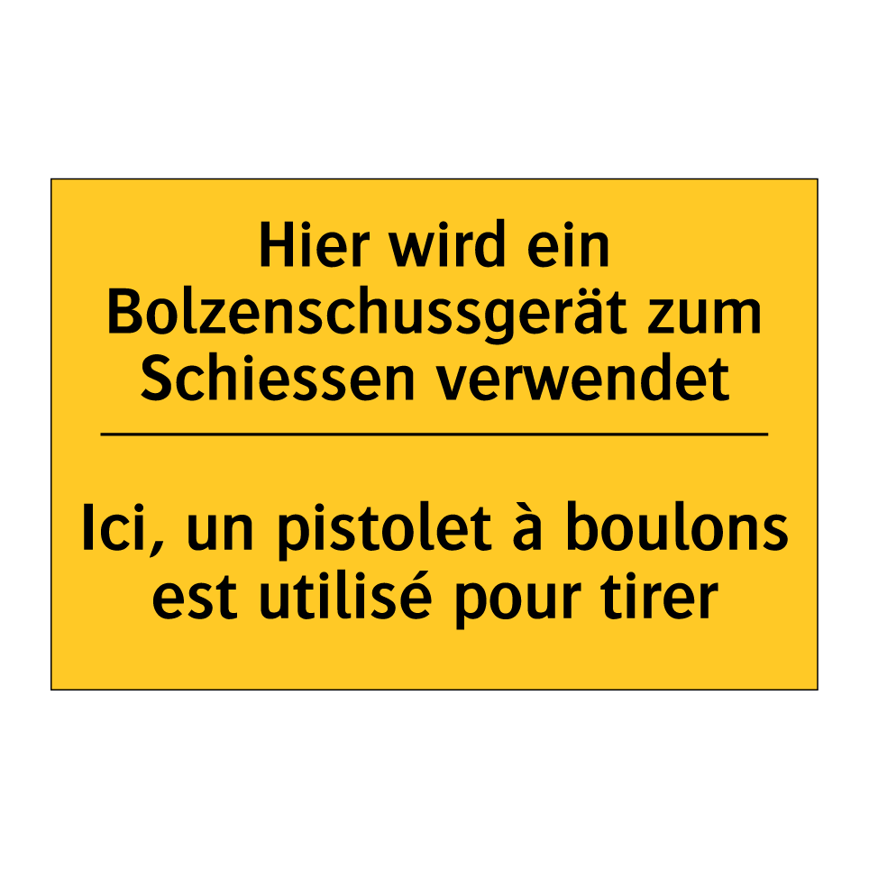 Hier wird ein Bolzenschussgerät /.../ - Ici, un pistolet à boulons est /.../