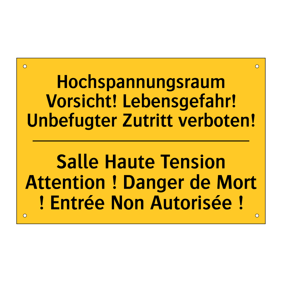 Hochspannungsraum Vorsicht! Lebensgefahr! /.../ - Salle Haute Tension Attention /.../