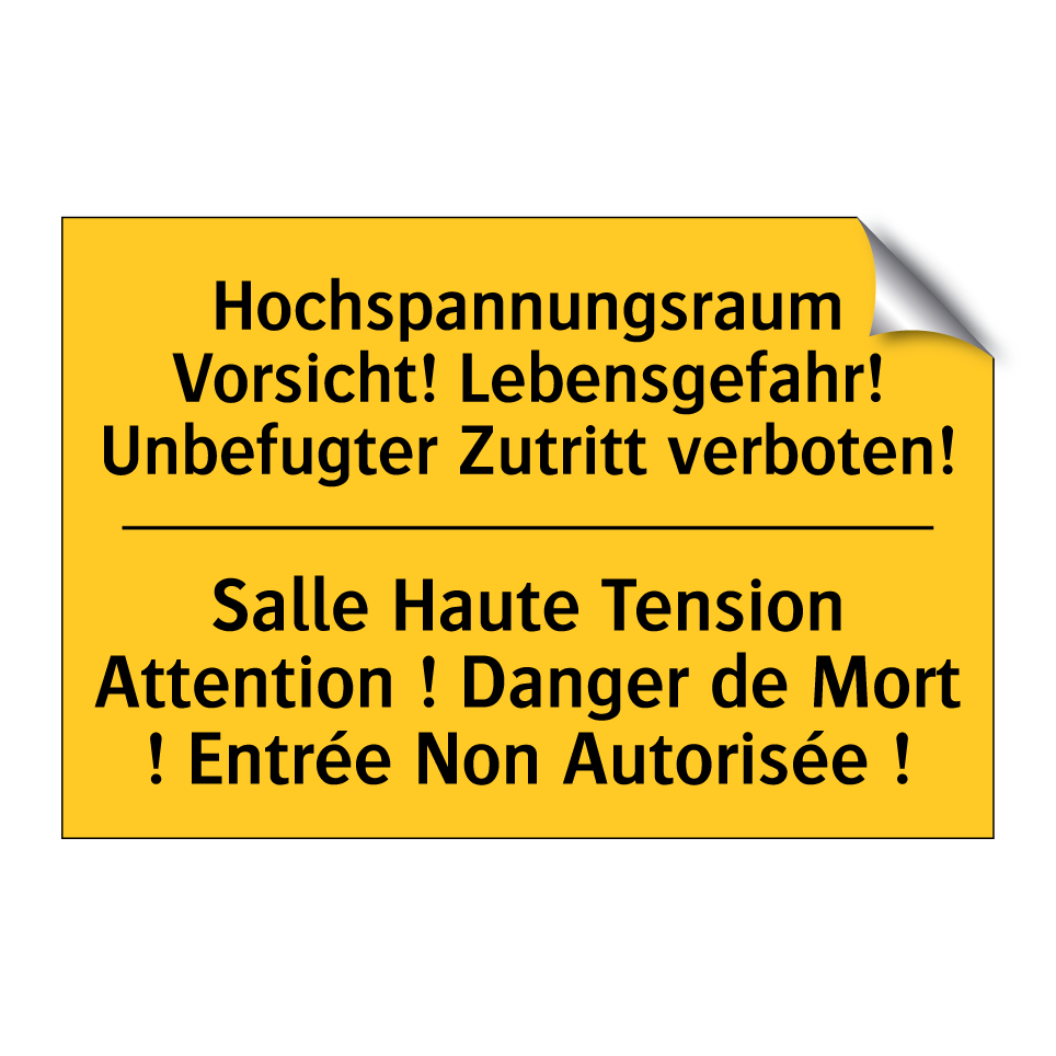 Hochspannungsraum Vorsicht! Lebensgefahr! /.../ - Salle Haute Tension Attention /.../