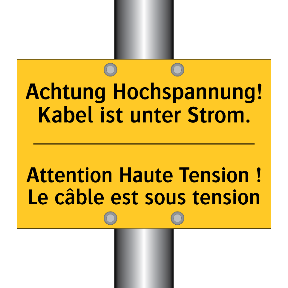 Achtung Hochspannung! Kabel ist /.../ - Attention Haute Tension ! Le câble /.../