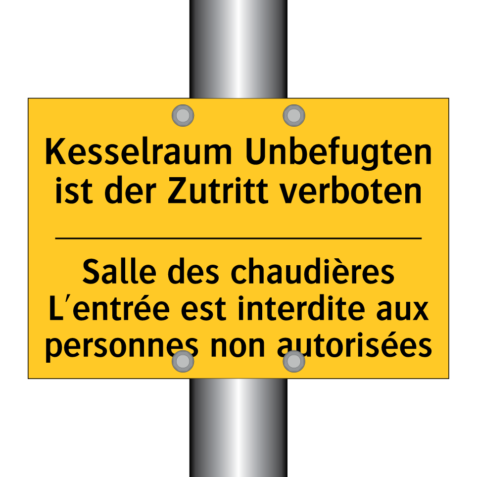 Kesselraum Unbefugten ist der /.../ - Salle des chaudières L'entrée /.../