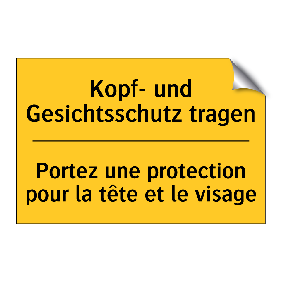 Kopf- und Gesichtsschutz tragen /.../ - Portez une protection pour la /.../