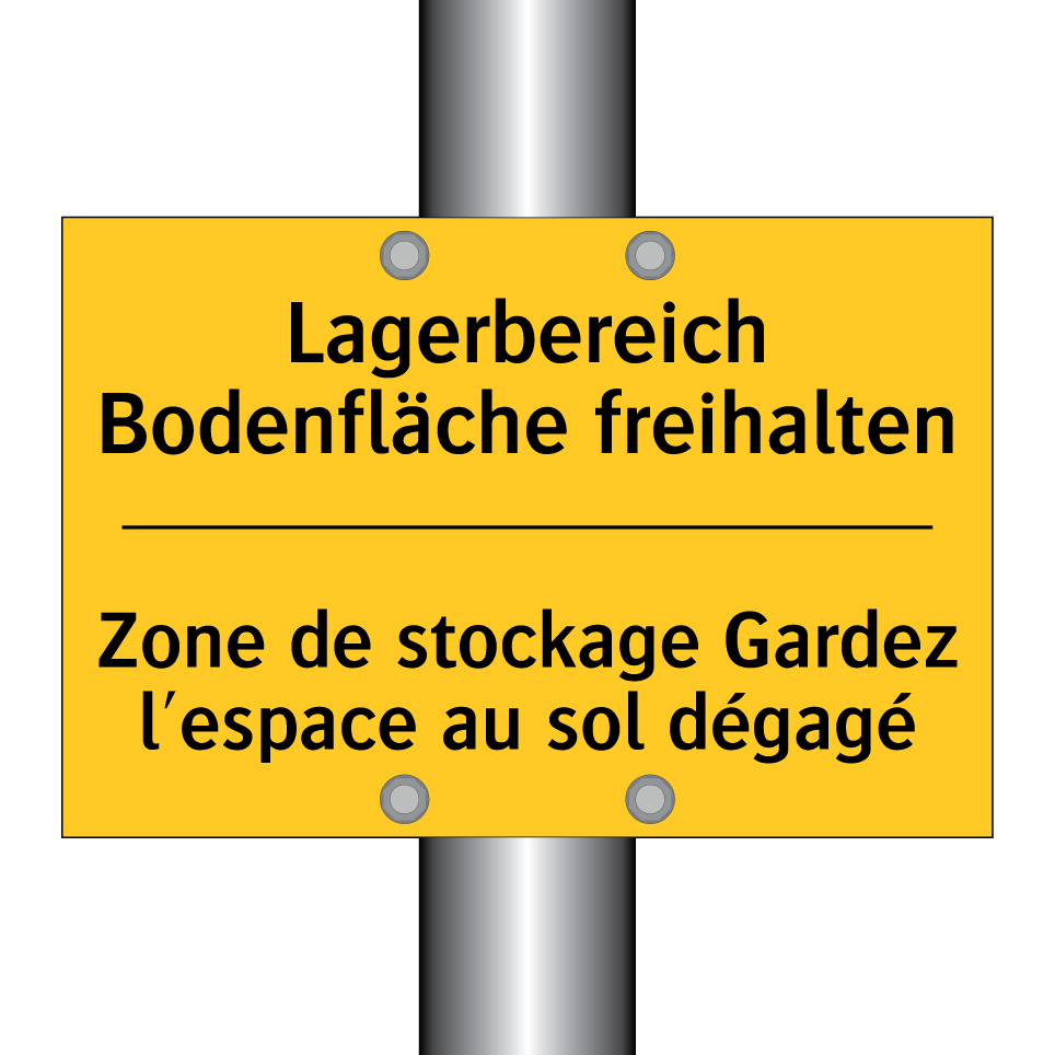 Lagerbereich Bodenfläche freihalten /.../ - Zone de stockage Gardez l'espace /.../