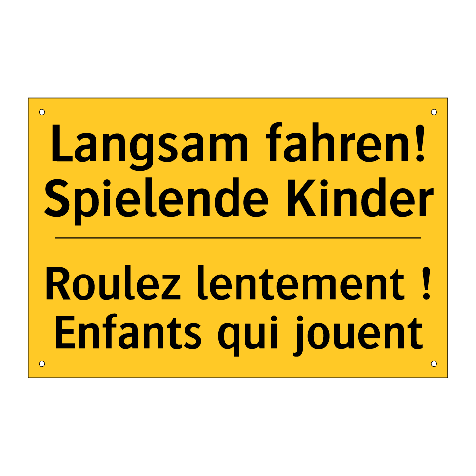 Langsam fahren! Spielende Kinder /.../ - Roulez lentement ! Enfants qui /.../