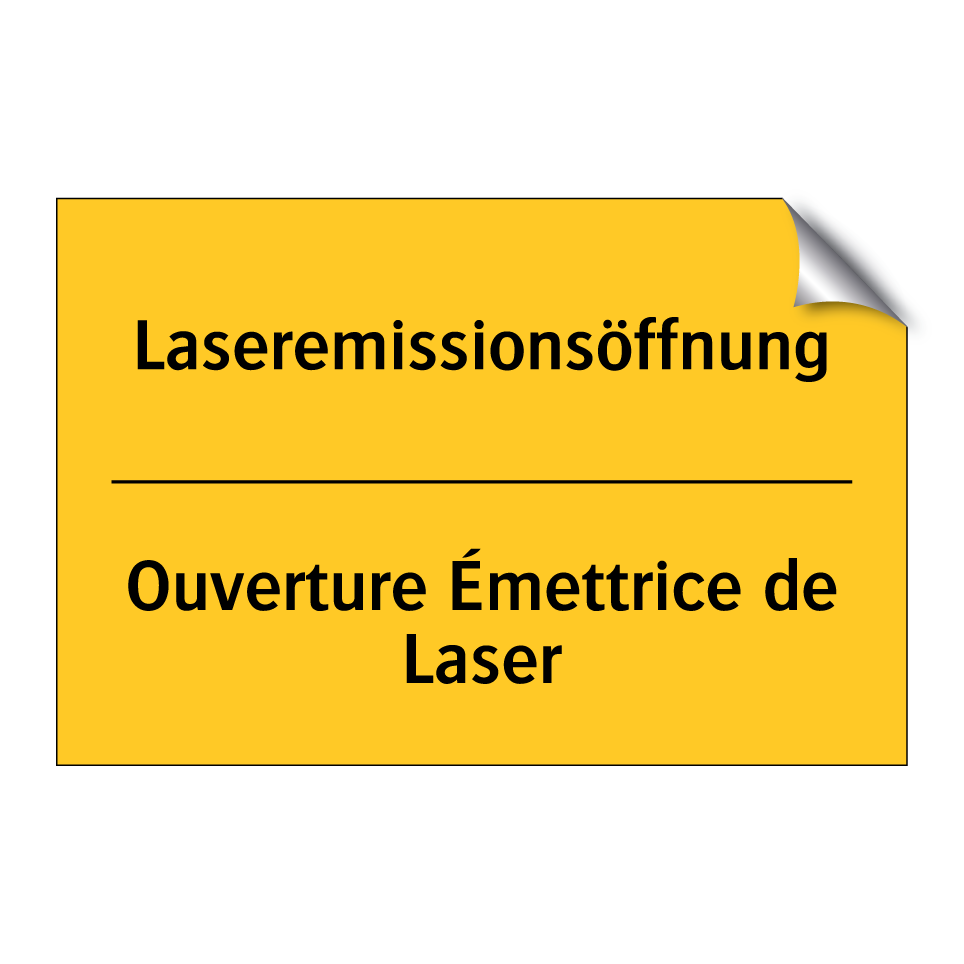 Laseremissionsöffnung - Ouverture Émettrice de Laser
