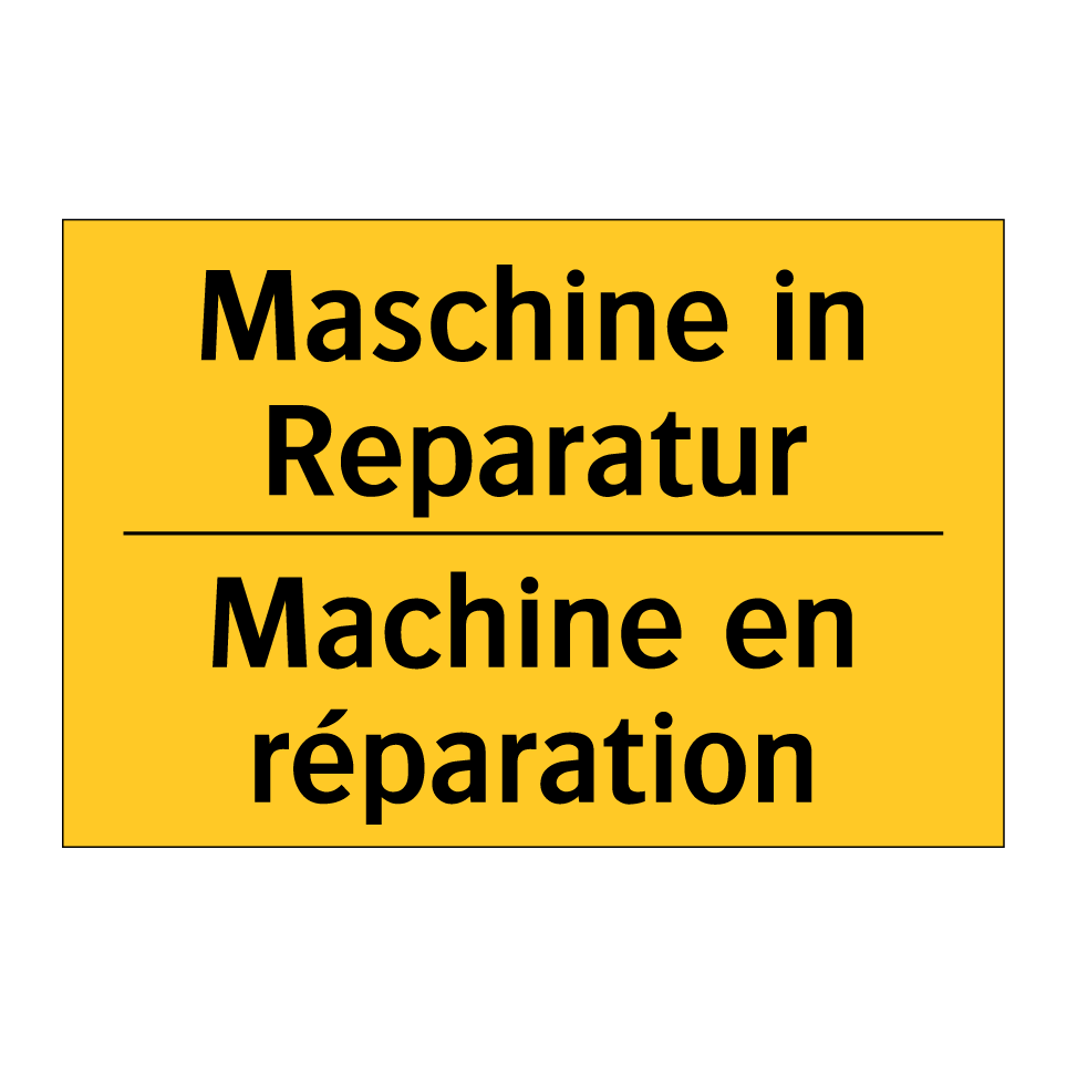 Maschine in Reparatur - Machine en réparation