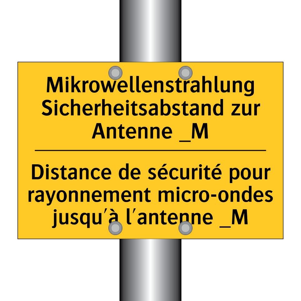 Mikrowellenstrahlung Sicherheitsabstand /.../ - Distance de sécurité pour rayonnement /.../
