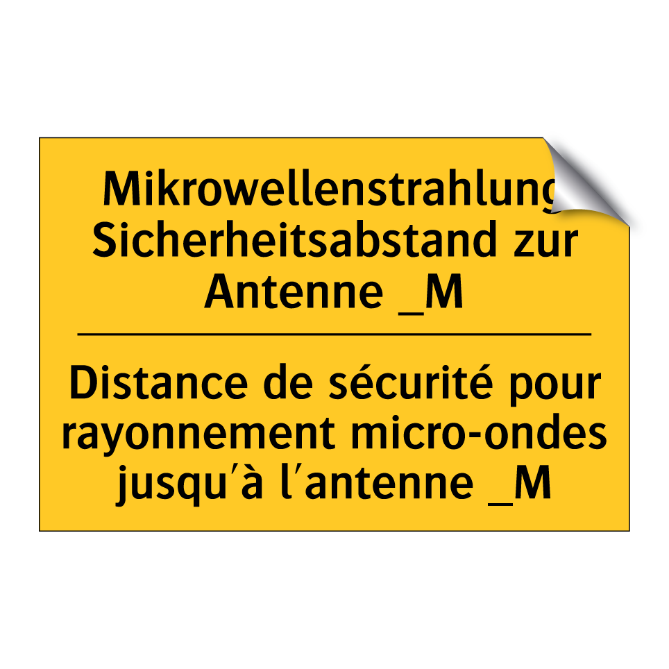 Mikrowellenstrahlung Sicherheitsabstand /.../ - Distance de sécurité pour rayonnement /.../
