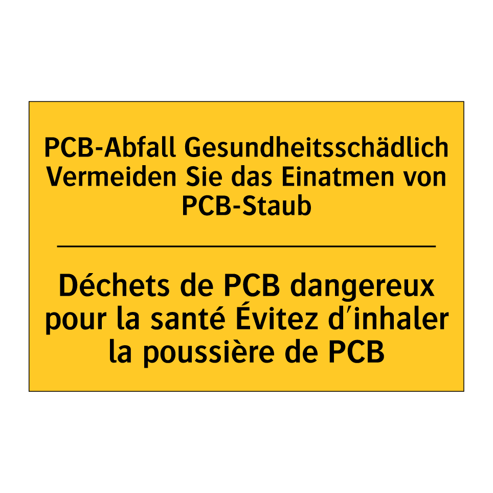PCB-Abfall Gesundheitsschädlich /.../ - Déchets de PCB dangereux pour /.../