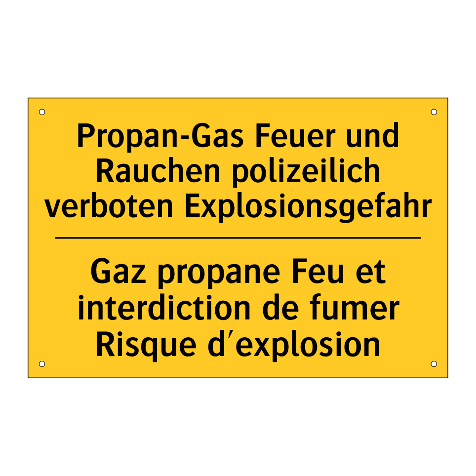 Propan-Gas Feuer und Rauchen polizeilich /.../ - Gaz propane Feu et interdiction /.../