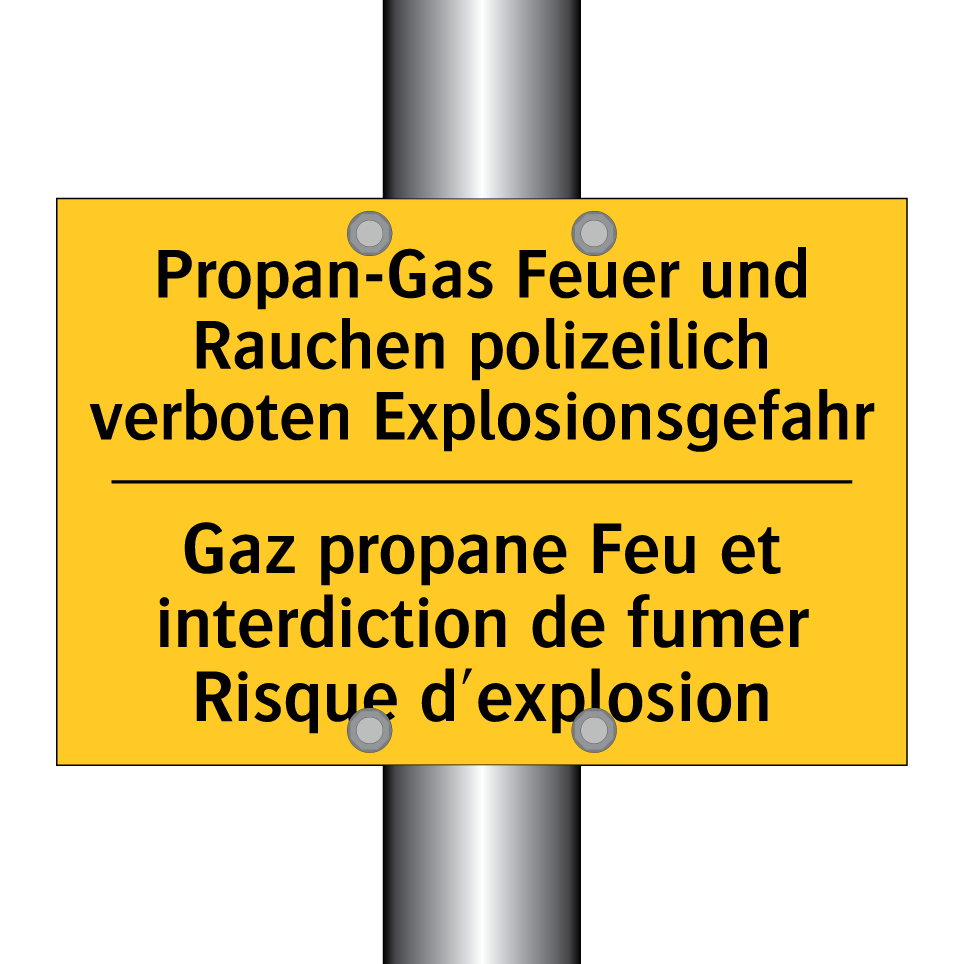 Propan-Gas Feuer und Rauchen polizeilich /.../ - Gaz propane Feu et interdiction /.../