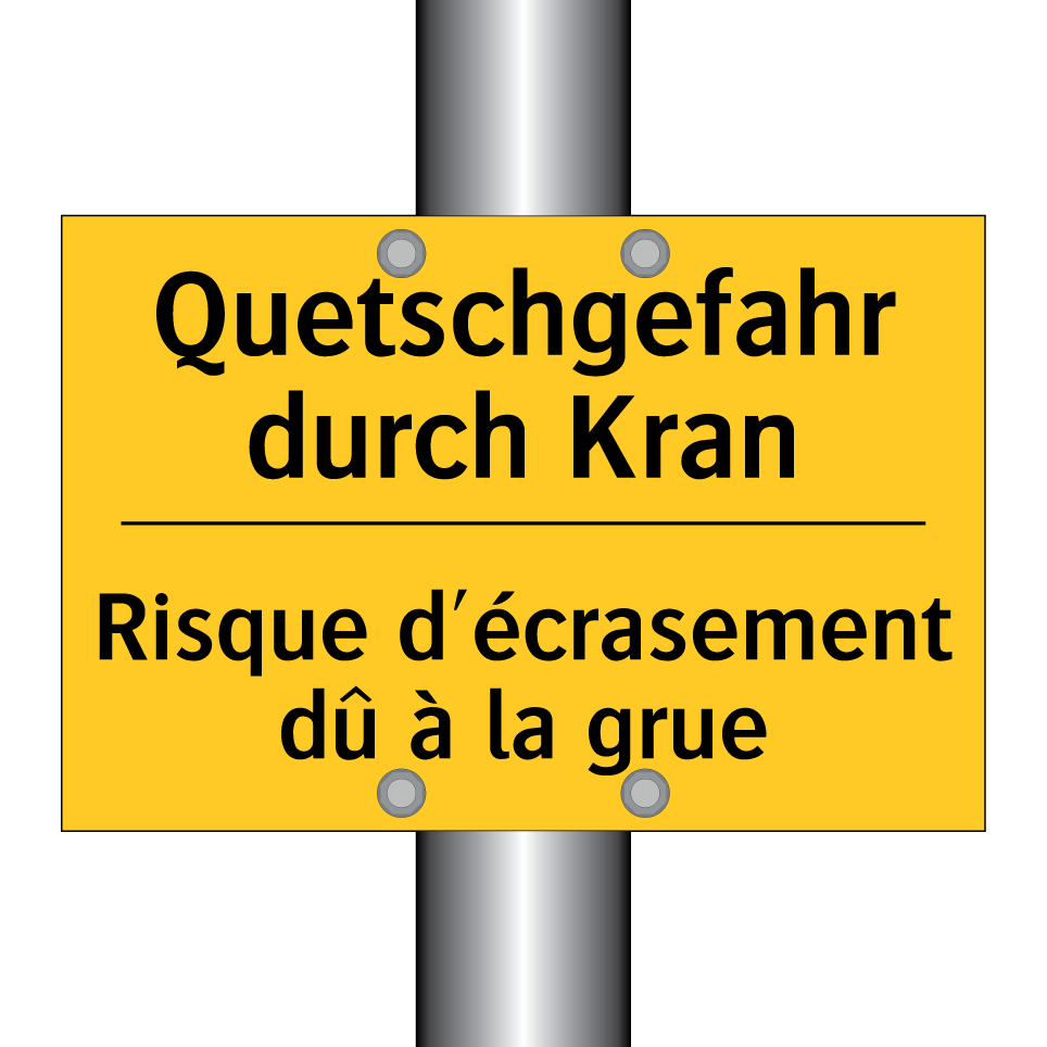 Quetschgefahr durch Kran - Risque d'écrasement dû à la grue /.../