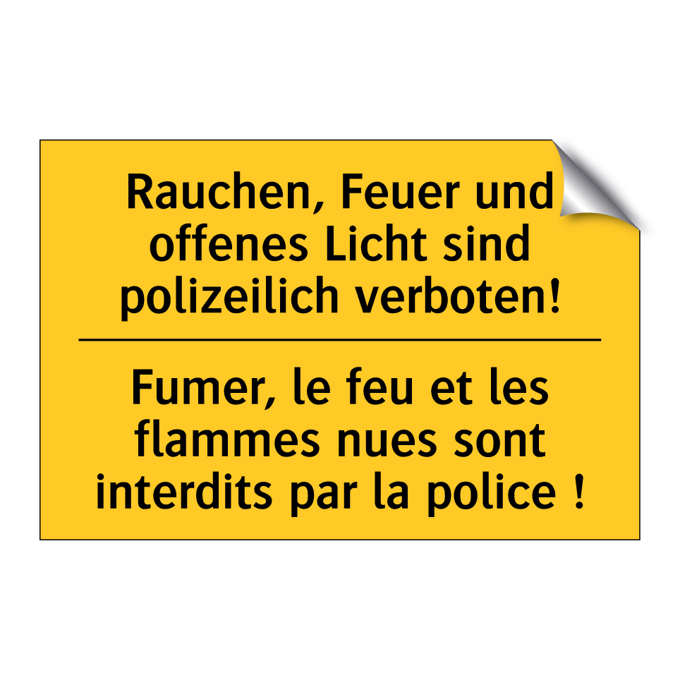 Rauchen, Feuer und offenes Licht /.../ - Fumer, le feu et les flammes nues /.../
