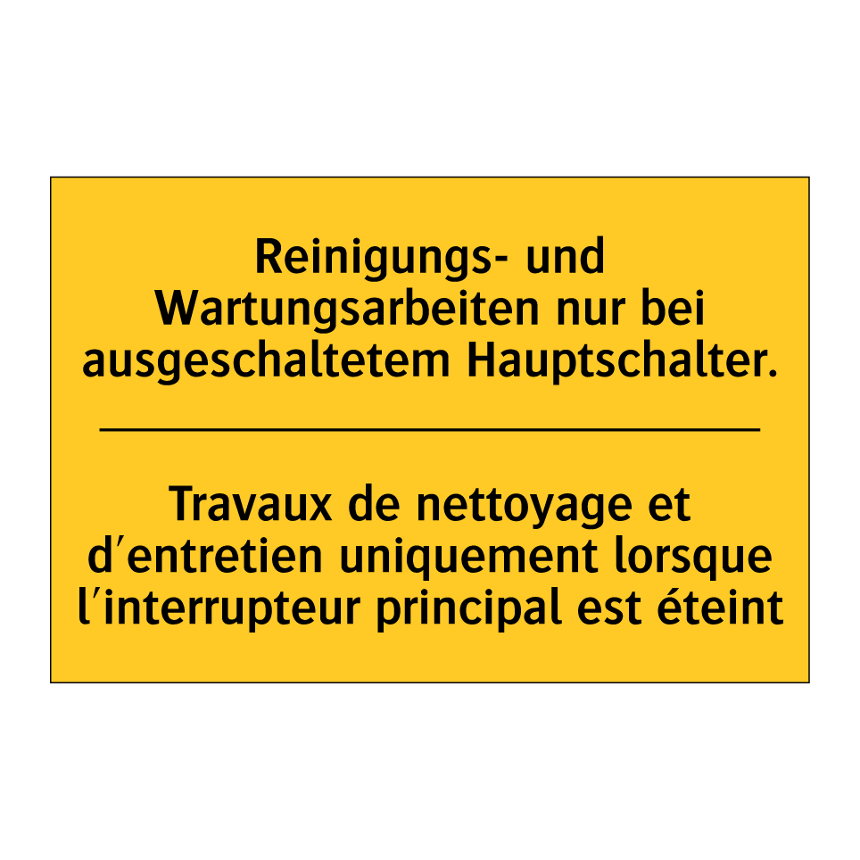 Reinigungs- und Wartungsarbeiten /.../ - Travaux de nettoyage et d'entretien /.../