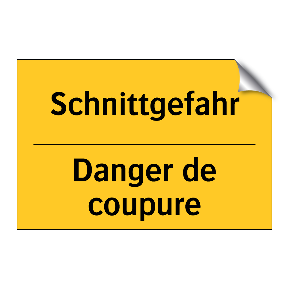Schnittgefahr - Danger de coupure