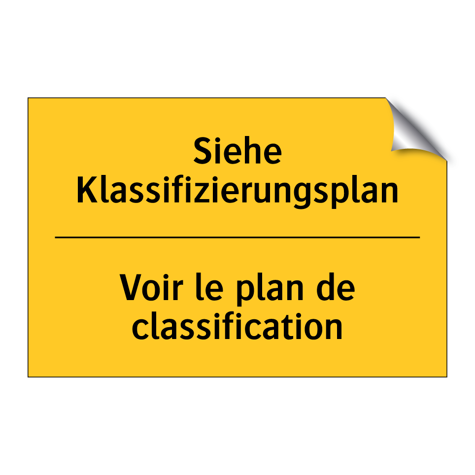 Siehe Klassifizierungsplan - Voir le plan de classification