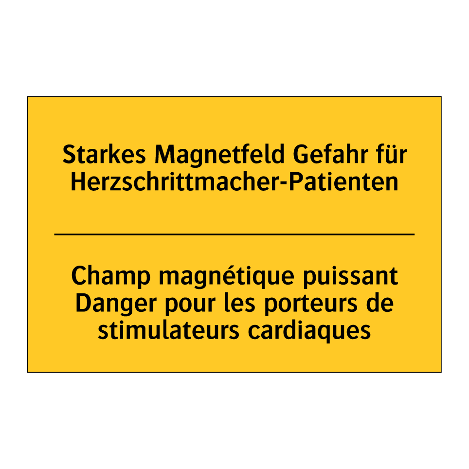 Starkes Magnetfeld Gefahr für /.../ - Champ magnétique puissant Danger /.../