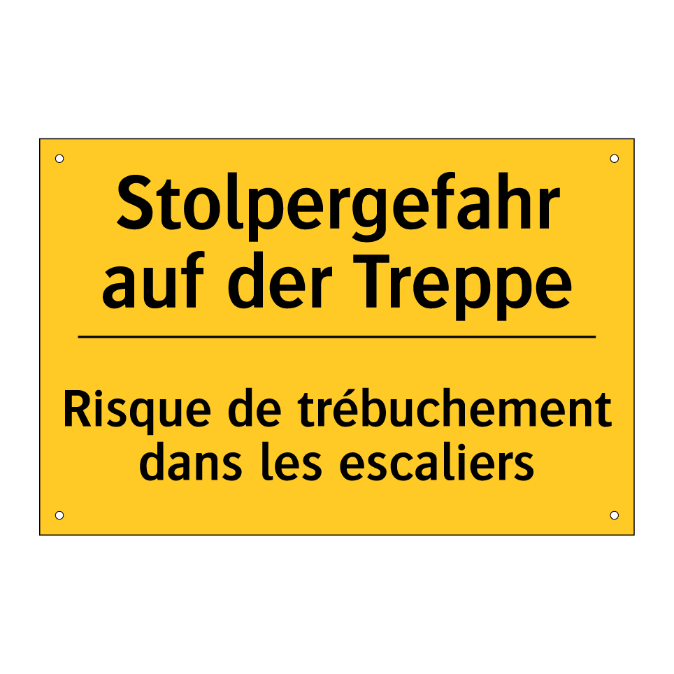Stolpergefahr auf der Treppe - Risque de trébuchement dans les /.../