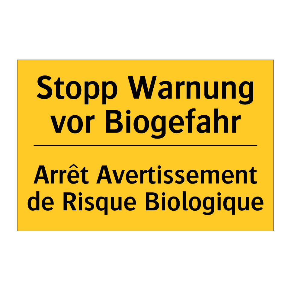 Stopp Warnung vor Biogefahr - Arrêt Avertissement de Risque /.../