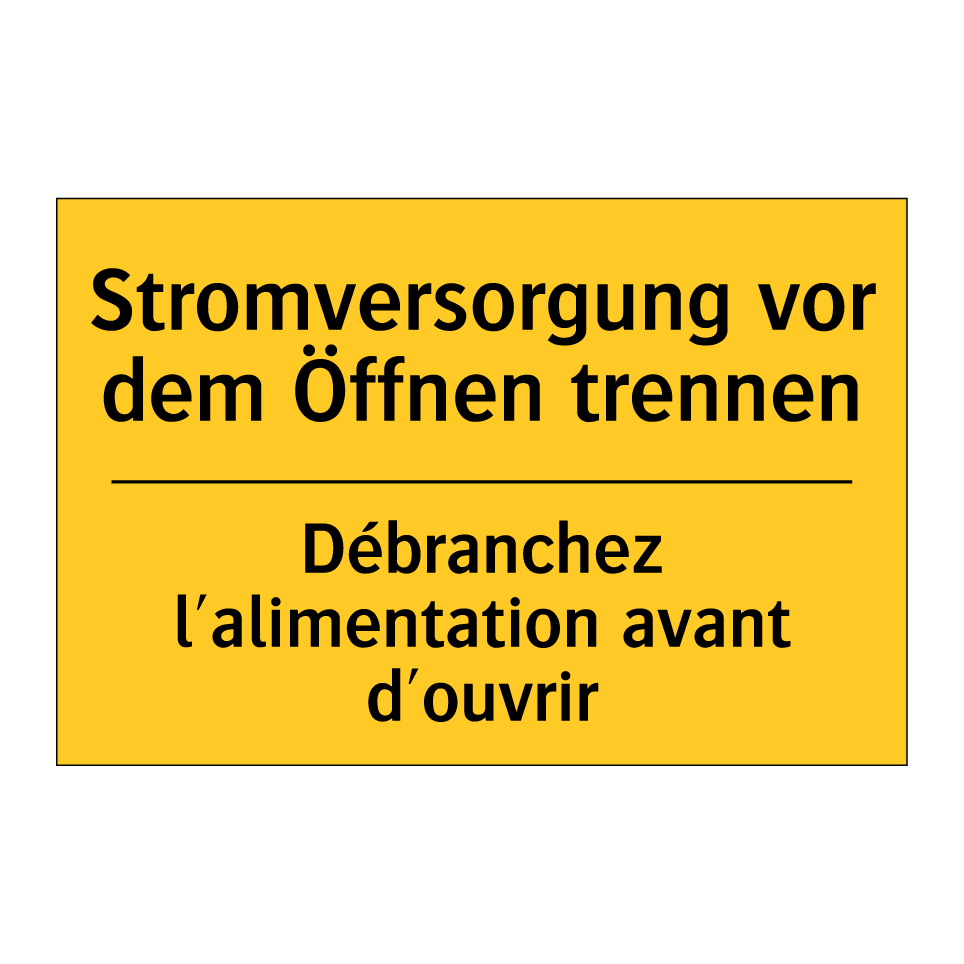 Stromversorgung vor dem Öffnen /.../ - Débranchez l'alimentation avant /.../