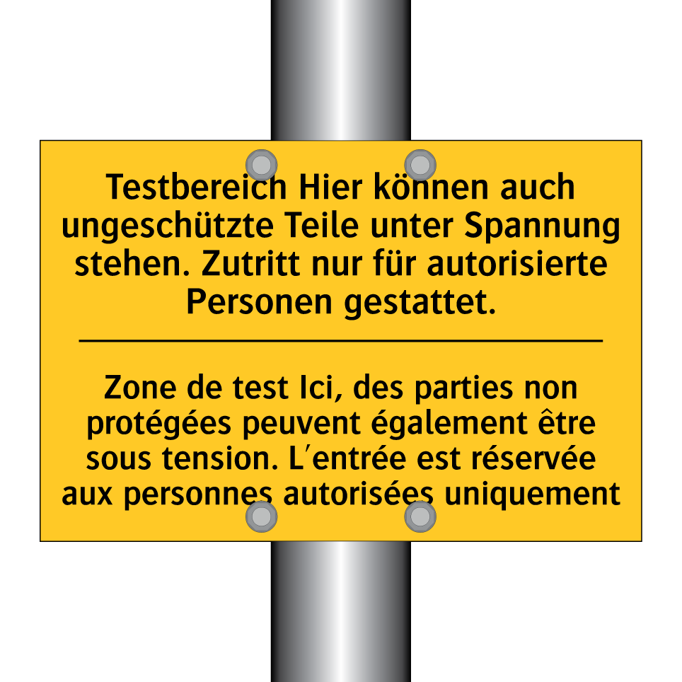 Testbereich Hier können auch ungeschützte /.../ - Zone de test Ici, des parties /.../