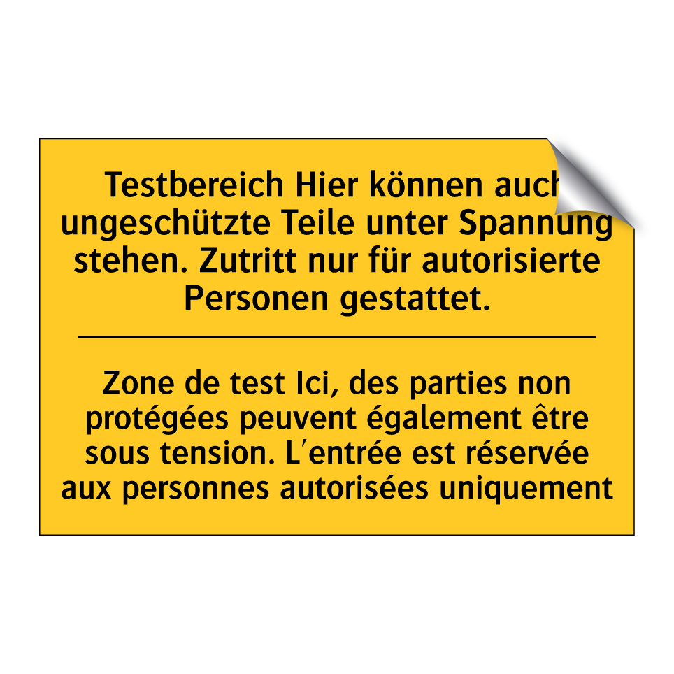 Testbereich Hier können auch ungeschützte /.../ - Zone de test Ici, des parties /.../