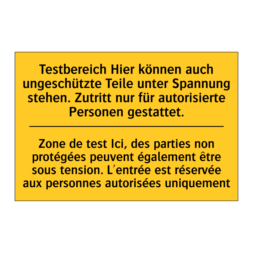 Testbereich Hier können auch ungeschützte /.../ - Zone de test Ici, des parties /.../
