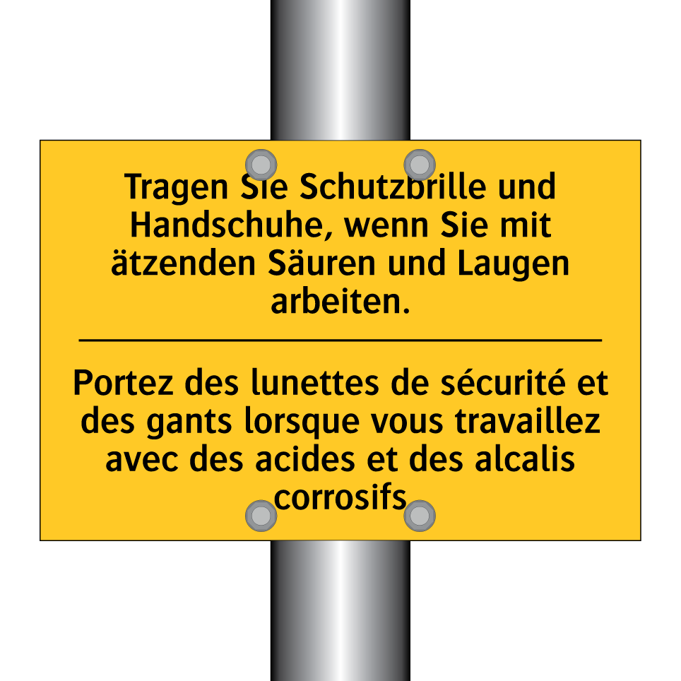 Tragen Sie Schutzbrille und Handschuhe, /.../ - Portez des lunettes de sécurité /.../