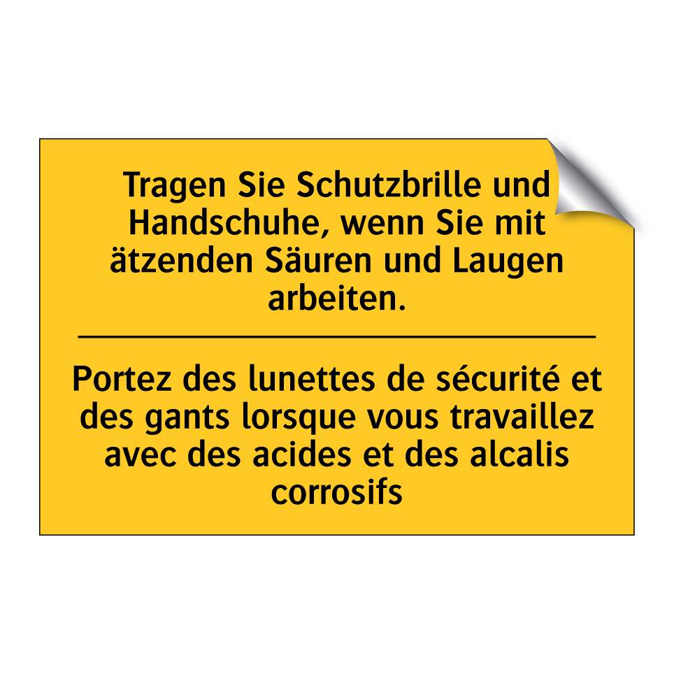 Tragen Sie Schutzbrille und Handschuhe, /.../ - Portez des lunettes de sécurité /.../