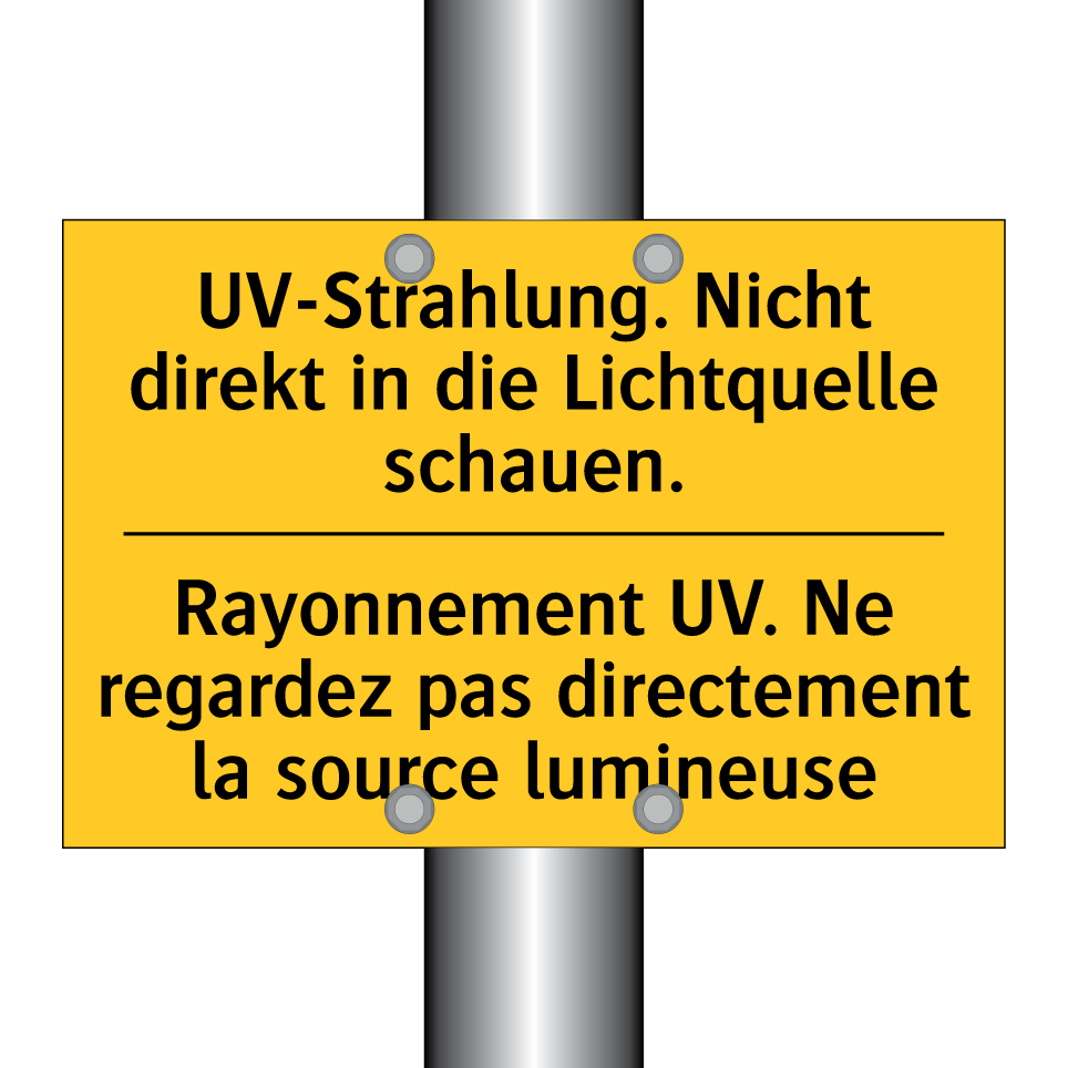 UV-Strahlung. Nicht direkt in /.../ - Rayonnement UV. Ne regardez pas /.../