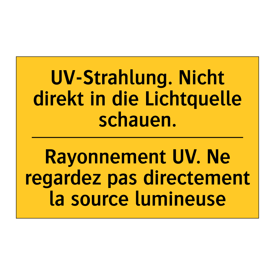 UV-Strahlung. Nicht direkt in /.../ - Rayonnement UV. Ne regardez pas /.../
