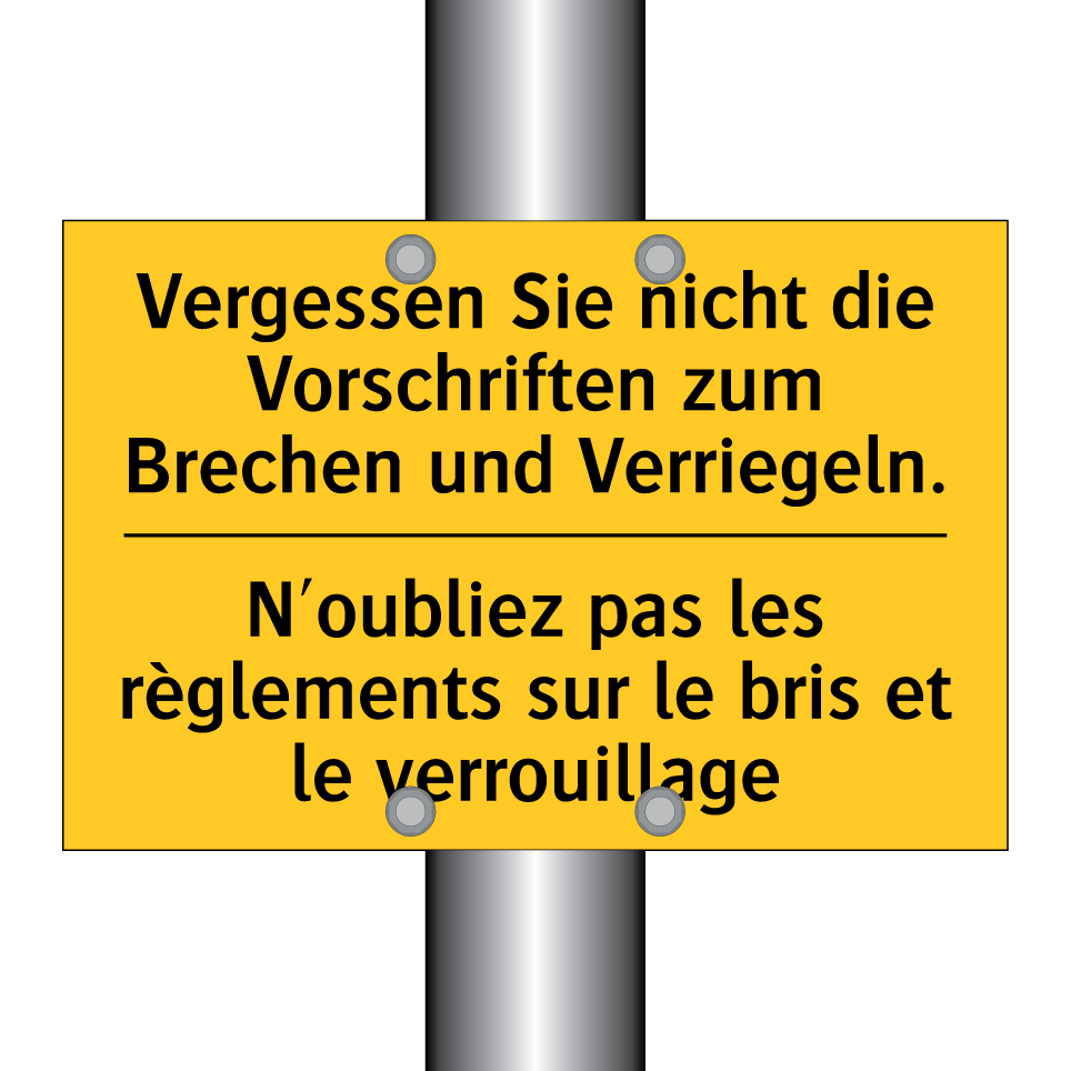 Vergessen Sie nicht die Vorschriften /.../ - N'oubliez pas les règlements sur /.../