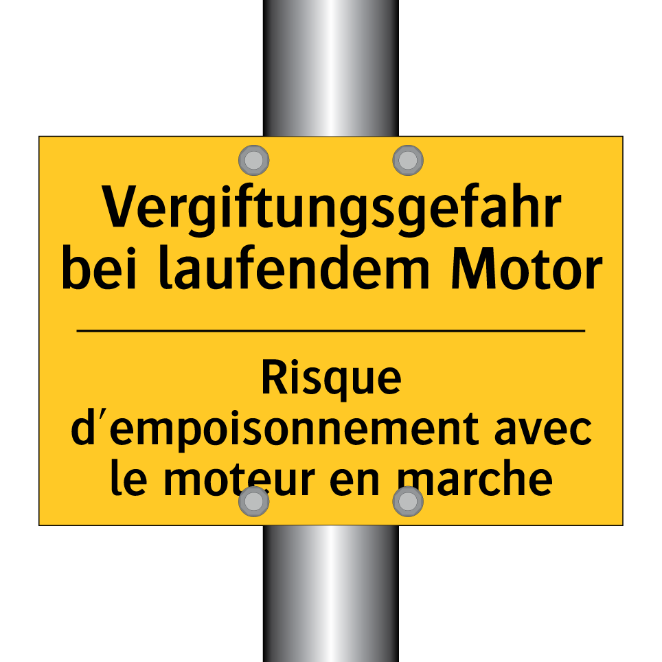 Vergiftungsgefahr bei laufendem /.../ - Risque d'empoisonnement avec le /.../