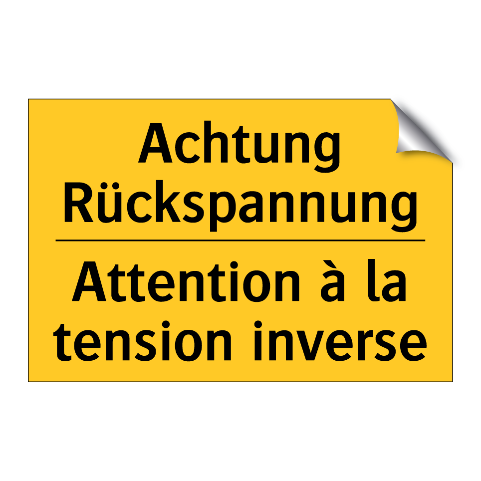 Achtung Rückspannung - Attention à la tension inverse