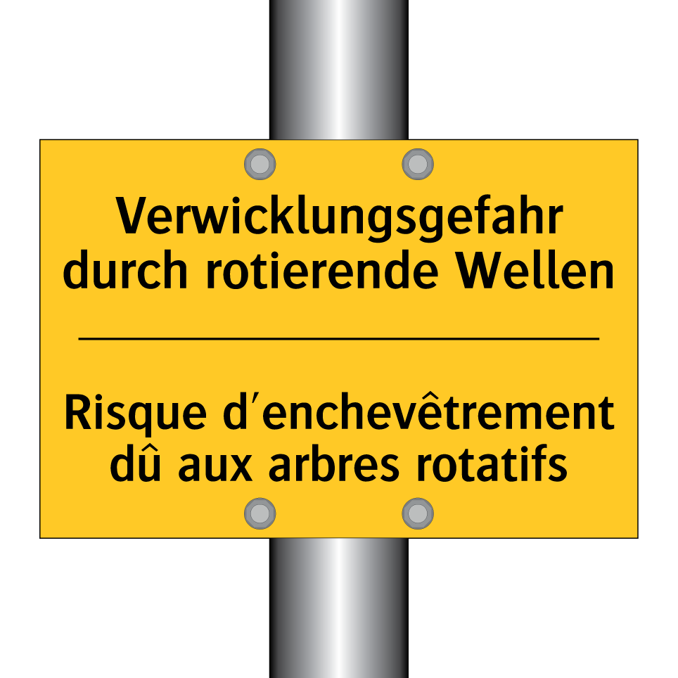 Verwicklungsgefahr durch rotierende /.../ - Risque d'enchevêtrement dû aux /.../