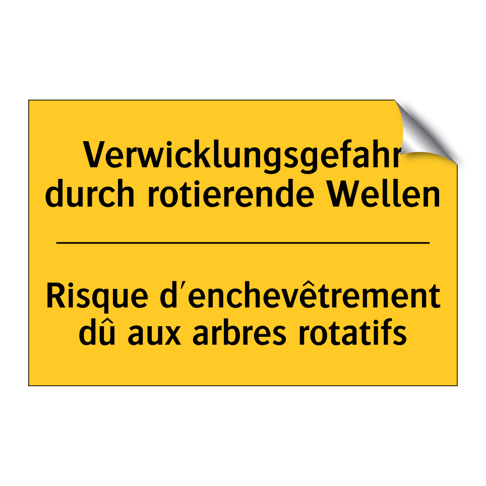 Verwicklungsgefahr durch rotierende /.../ - Risque d'enchevêtrement dû aux /.../