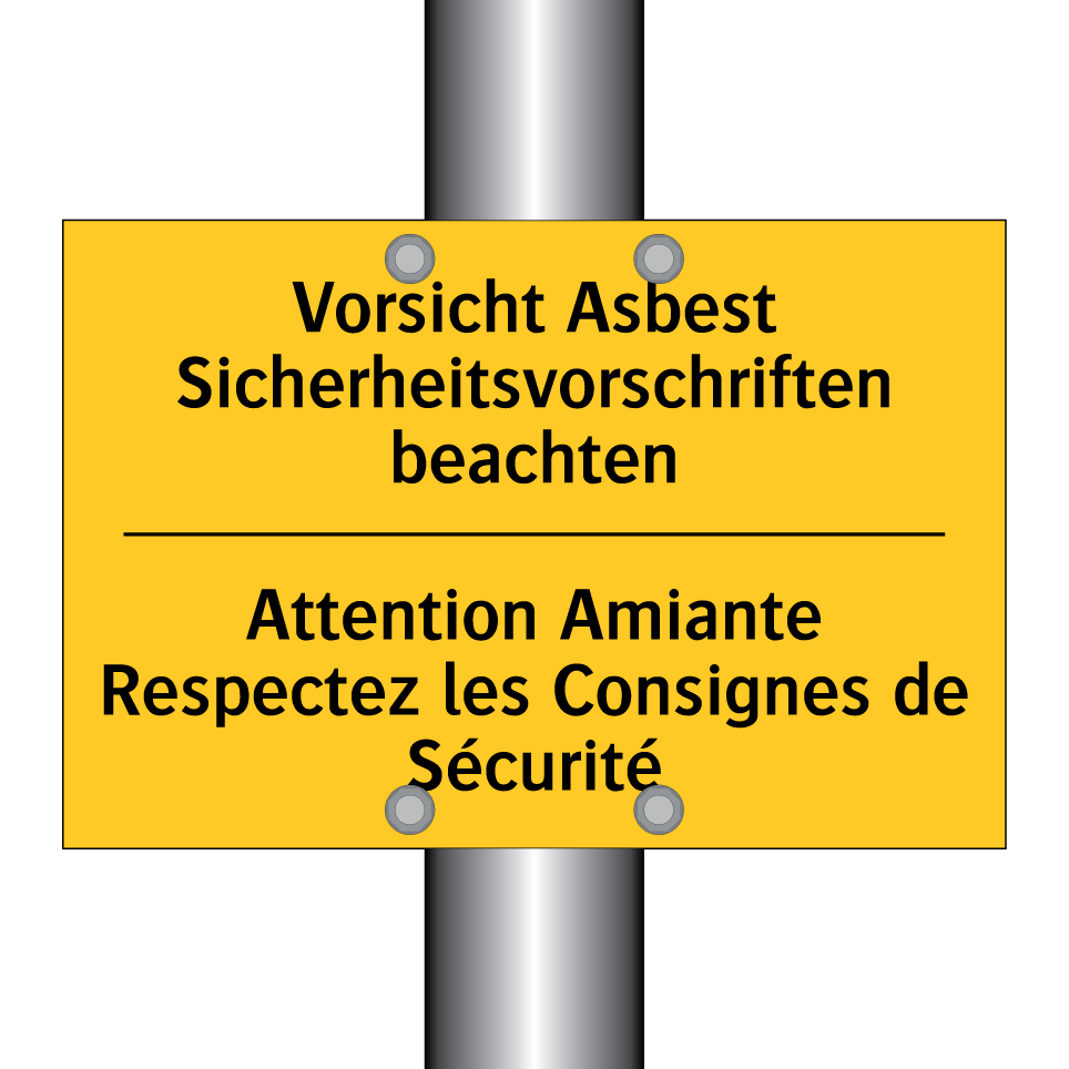 Vorsicht Asbest Sicherheitsvorschriften /.../ - Attention Amiante Respectez les /.../