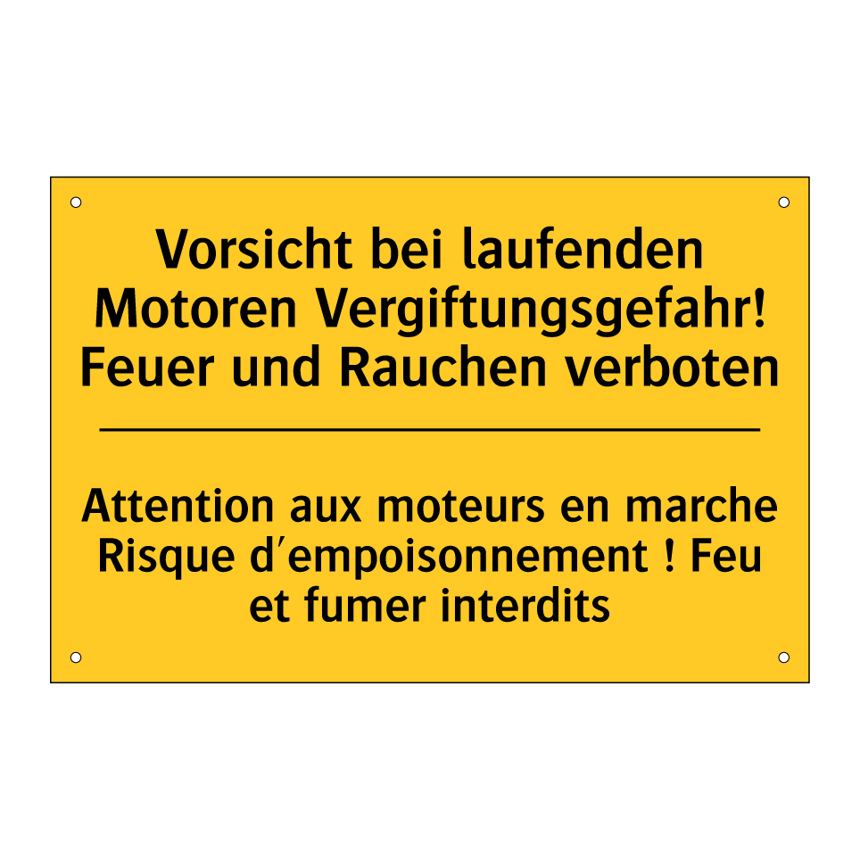 Vorsicht bei laufenden Motoren /.../ - Attention aux moteurs en marche /.../